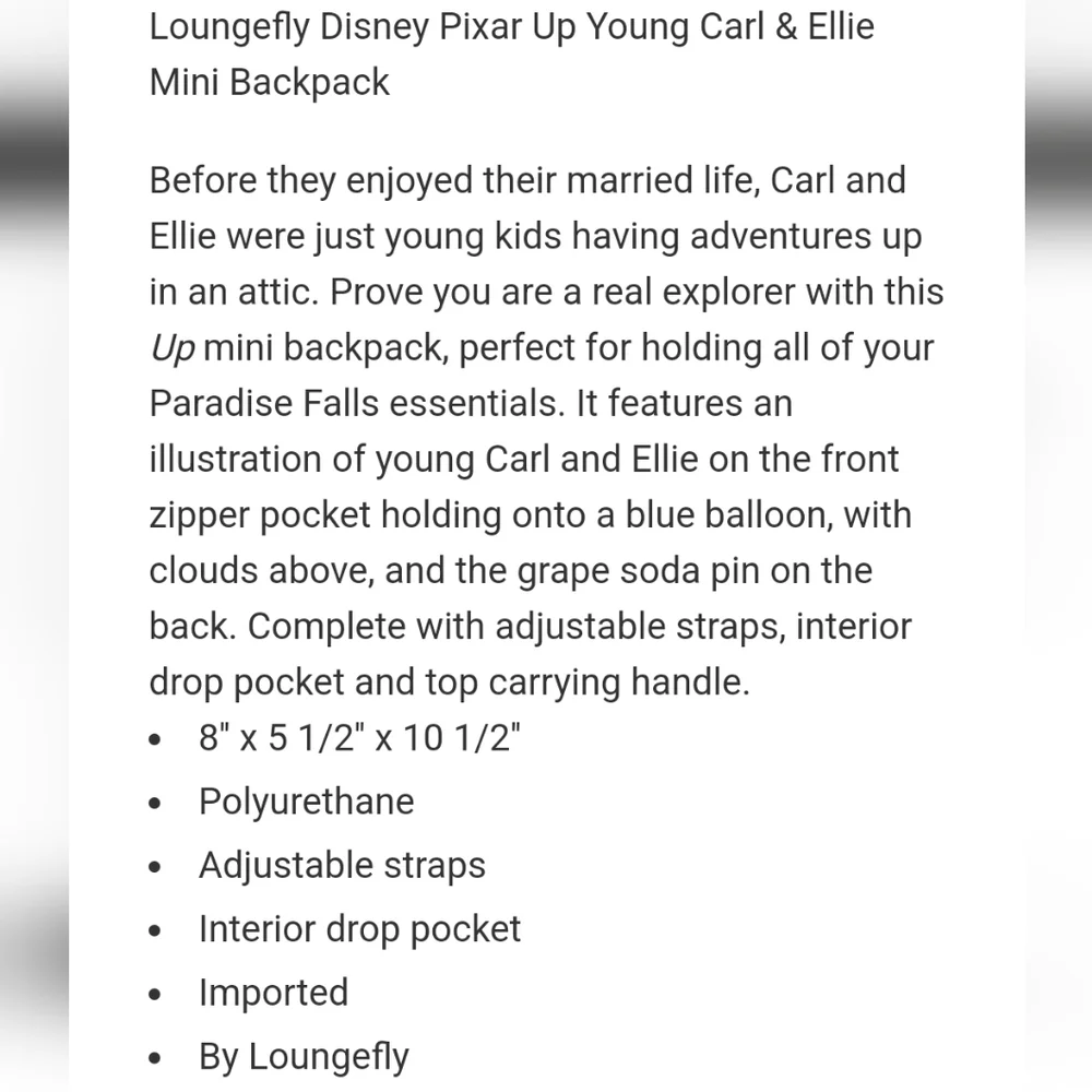 Loungefly Up Young Carl and Ellie mini backpack